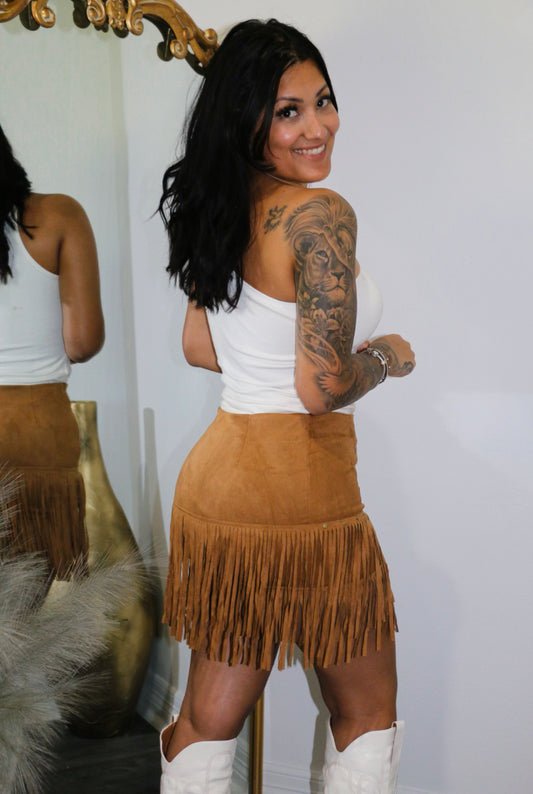 Fringe skirt (brown)