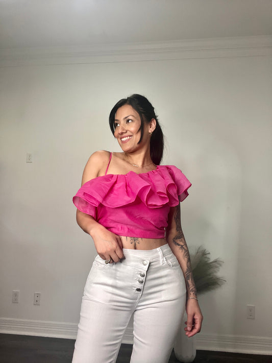 Ruffle Pink crop