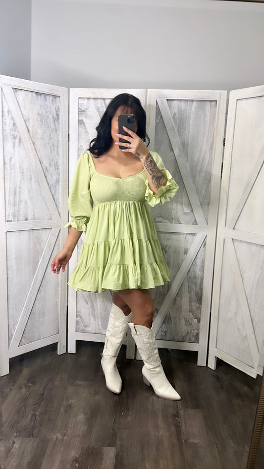 Lime Ruffle Dress