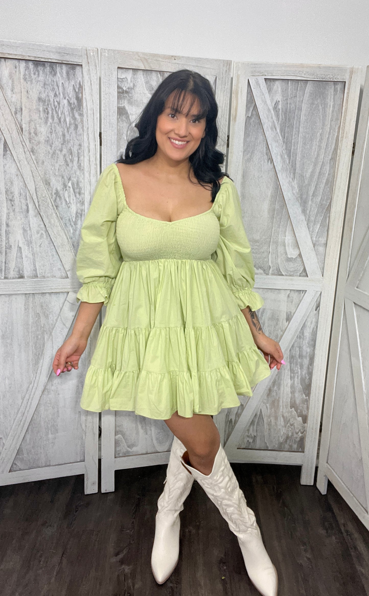 Lime Ruffle Dress