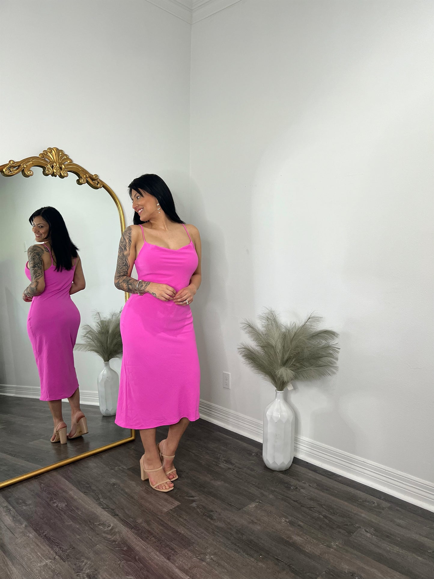 Pink Midi Dress